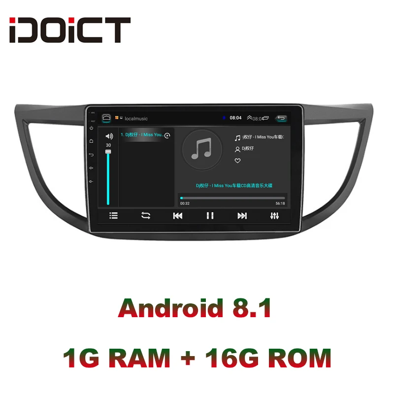 Автомобильный DVD плеер IDOICT Android 8 1 GPS навигация мультимедиа для Honda CRV Radio 2012 2013 2014 2015