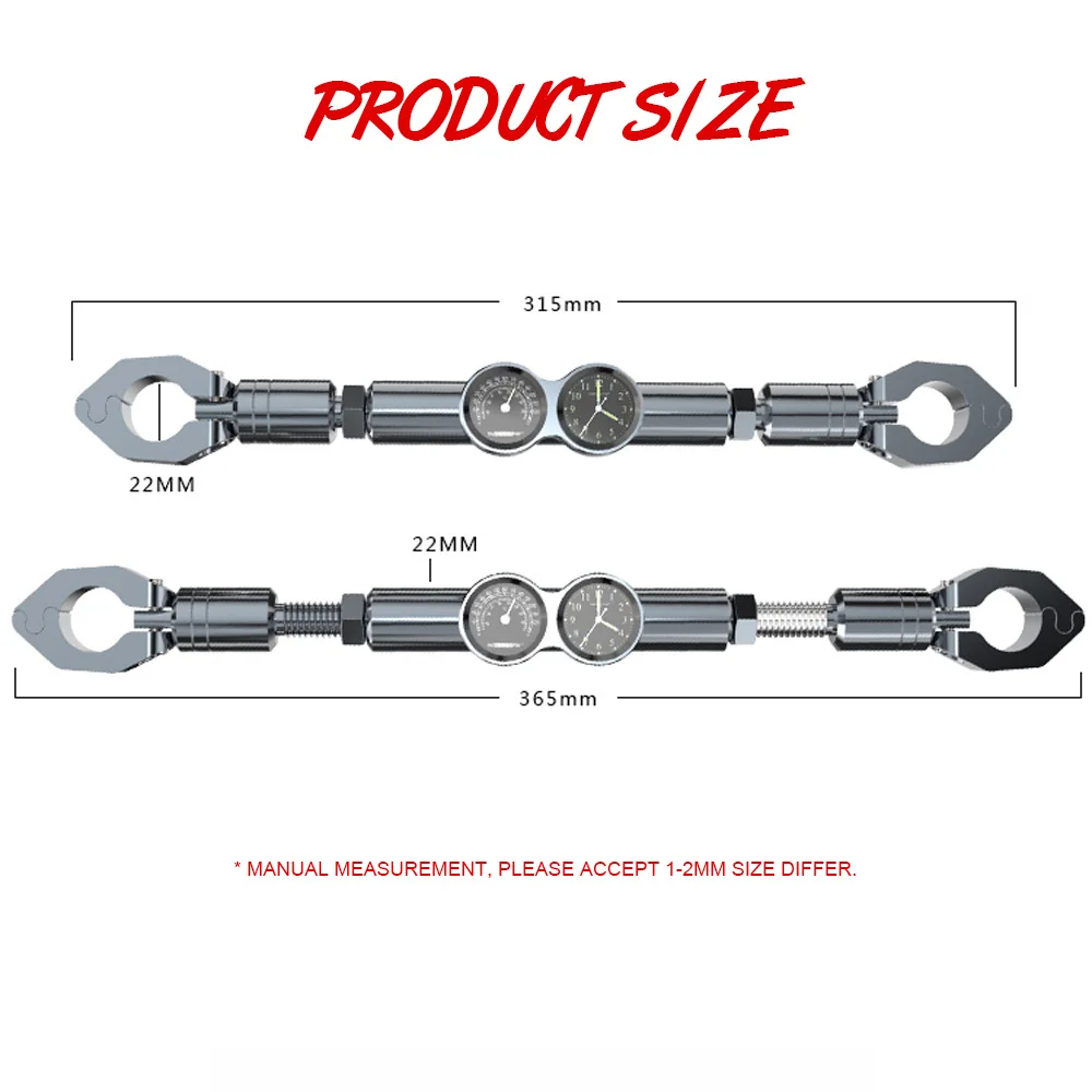 Мотоцикл руль арматура крест бар ЧПУ Алюминиевый Мотоцикл аксессуары с часами и термометром универсальный для Honda Kawasaki