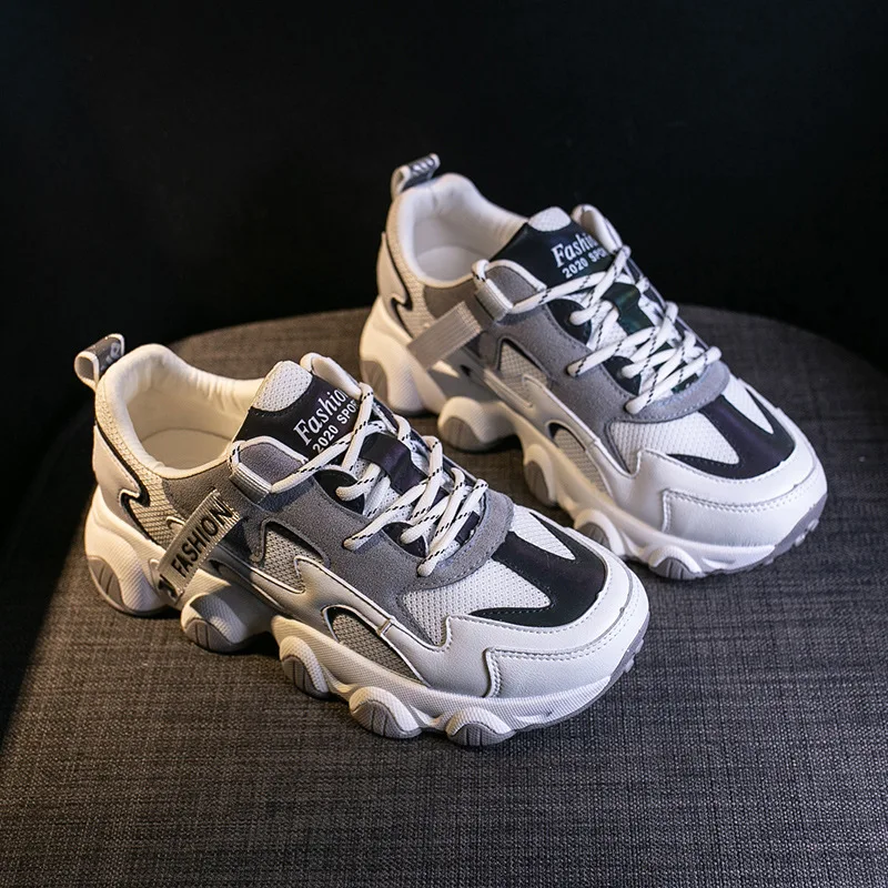 

2020 New Style Low Top Daddy Shoes Female Line Shoe Lace INS chao wang Red Harajuku Ulzzang Thick Bottomed Sports WOMEN'S Shoes