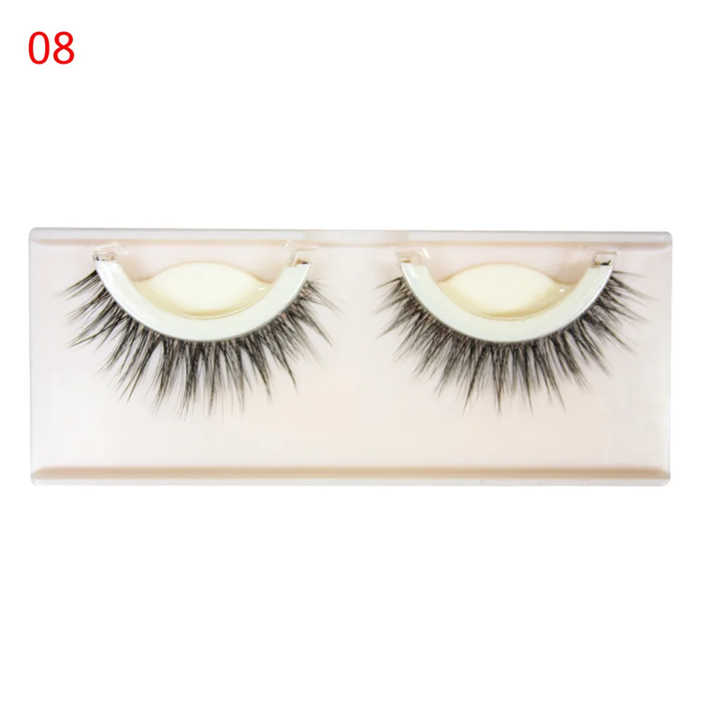 Natural Long Eyelash Cross Wispy Fluffy Lashes New Eye Makeup Tools Beauty Tools Water Margin Faux Mink Hair False Eyelashes - Цвет: H