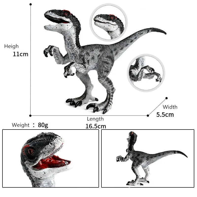 Динозавр игрушки черный и белый Raptor моделирование модель мини-фигурка Юрского периода развивающие творческие игрушки для мальчиков детей