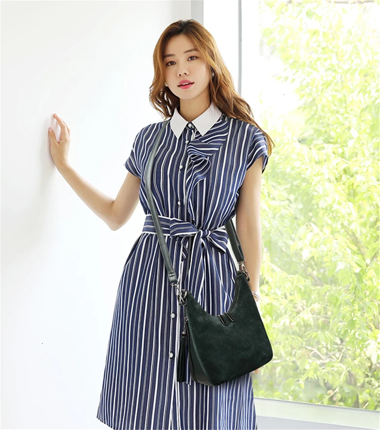 Vfemage Ladies Bag Suede Leather Handbags Women Luxury Shoulder Bags High Quality Elegant Female Tassel Crossbody Bag Sac a Main