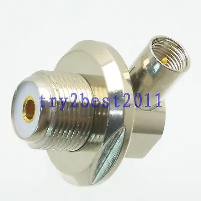 

DHL/EMS 10pcs Adapter connector UHF SO239 jack pin bulkhead to FME plug pin Right angle -C1