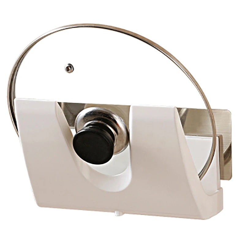 

VEHHE Traceless Holder Shelf for Pot Lid Rack for Kitchen High Qulaity ABS Plastic Material White Storage Anti-drip Design