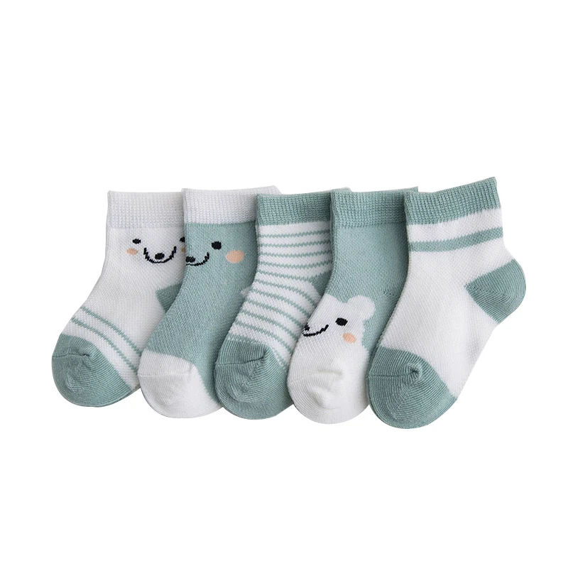 

5 pairs Summer thin quality children's socks boys and girls baby baby mesh breathable socks cute cartoon style child socks