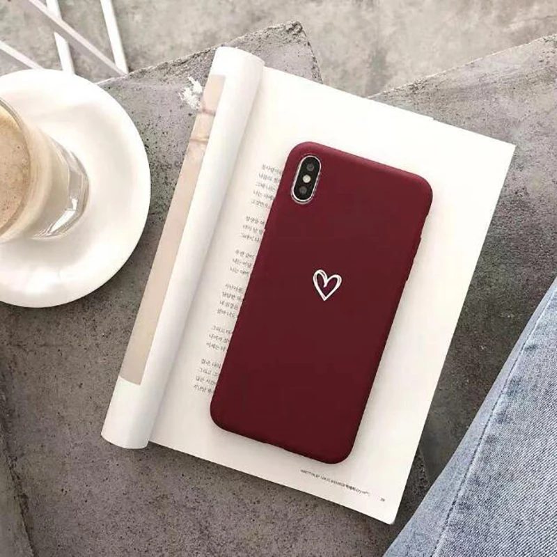 Для Xiaomi Redmi 7 Note 7 6 Pro 5 Redmi 4A 4X5 Plus 6a S2 a2 lite 8A 8 8T задняя крышка с сердечком в стиле ретро милый матовый мягкий чехол