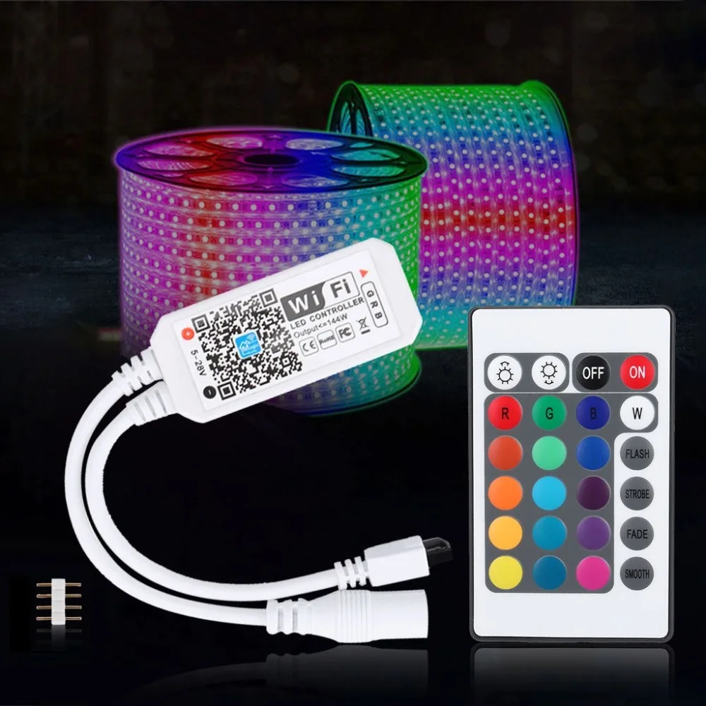 Умный контроллер Wi-Fi для RGB Светодиодная лента светильник музыкальный контроллер для IR RF дистанционного управления#4d16