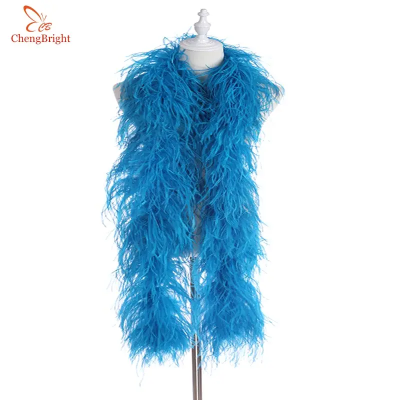 2 Yards Fluffy Pink Ostrich Feather Boa Skirt Costumes/Trim for Party/Shawl/Craft Feather Boa in Wedding Decorations