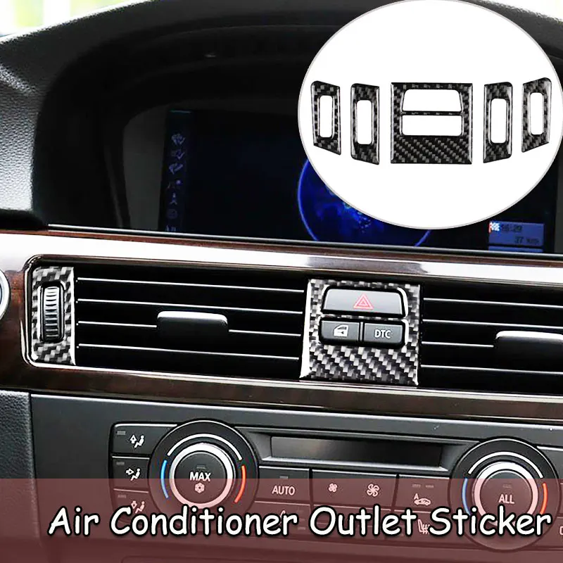 

Car Auto Carbon Fiber Interior Central Air Conditioner Outlet Decoration Frame Cover For BMW E90 E92 E93 2005-2012 3 Series