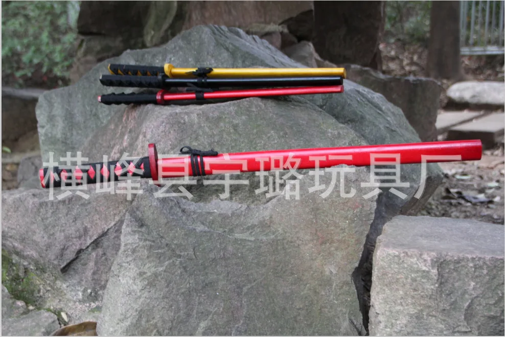 72 Cm Large Size Wooden Samurai Sword Solid Wood Paint Spraying Sword Wood Samurai Sword Is Not Open Edge Scenic Area Hot Sales