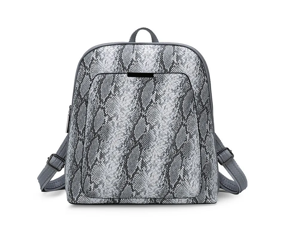 Herald Модный женский рюкзак, винтажный маленький школьный рюкзак для девочек-подростков, кожаный змеиный принт, дорожные сумки, защита от кражи