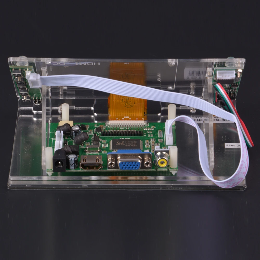 

7 Inch For Raspberry Pi 1024*600 3B+ 3B TFT LCD Display Screen Monitor Driver Board Module HDMI VGA 2AV with Acrylic Bracket