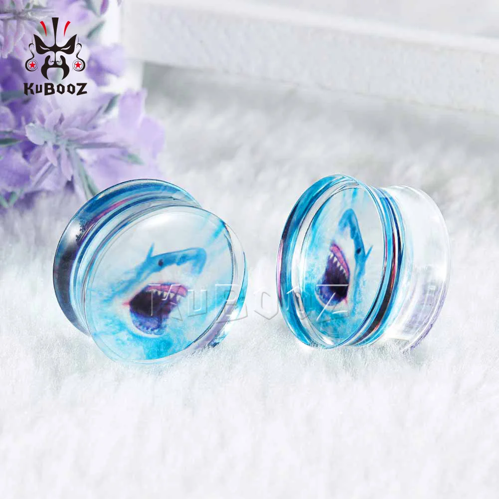 New Fashion Ear Piercing Plugs Tunnels Ear Strechers Studs Shark Logo Mutil Size For Choose Sell In Pair With High Quality