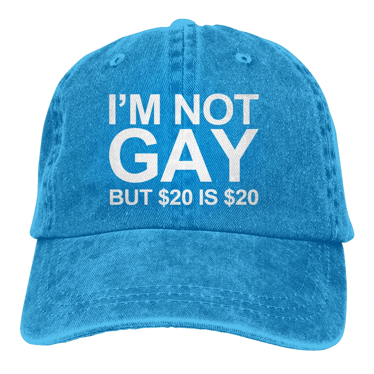 I'm Not Gay Casquette темно-синяя мужская и женская джинсовая бейсболка с ремешком на спине Регулируемая Кепка для папы и гольфа