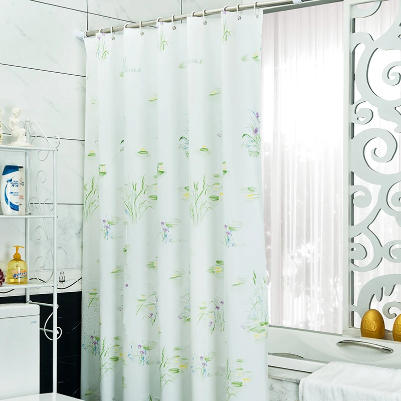 

Mildew-proof Waterproof and Thicker Bath Curtain Cloth Rural Bathroom Partition Curtain Green Scene Mildew-proof Window Curtain