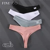 FINETOO 3 pièces/ensemble femmes tongs coton doux string culotte Sexy taille V caleçon femme sous-vêtements M-XL fille string Bikini culotte ► Photo 1/6