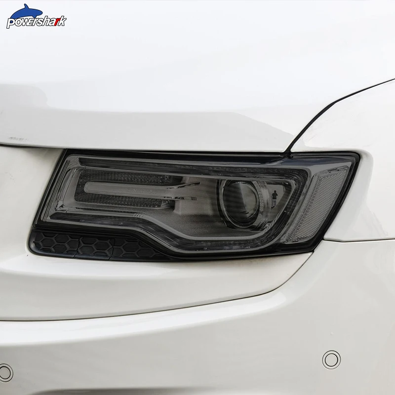 2 Pcs Car Headlight Tint Black Protective Film Protection Transparent TPU Sticker For Jeep Grand Cherokee WK2 2014 - Accessories |