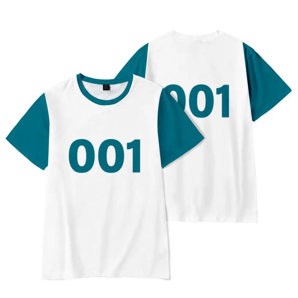 Summer Squid Game Men T-Shirt 3D printing Fashion Movement O-Neck Oversized T-Shirt Casual All-Match Short Sleeve Top