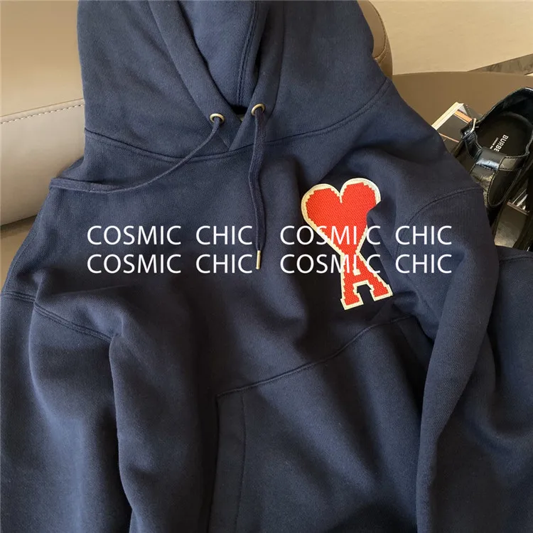 Cosmicchic, Модный зимний Свободный теплый пуловер из хлопка с капюшоном, многоцветная Повседневная Толстовка с капюшоном на шнурке
