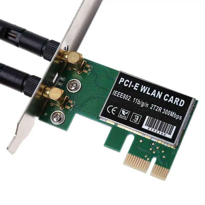 PCI-E 300 Мбит/с беспроводная сетевая карта PCI Express WiFi WLAN карта адаптер с антеннами для ПК Компьютерные аксессуары