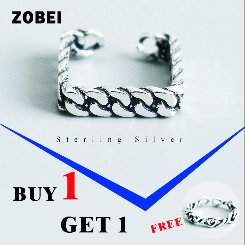 

ZOBEI Minimalist Irregular 925 Sterling Silver Opening Rings for Couple Forever Women Party JewelryAntique Rings Anillos