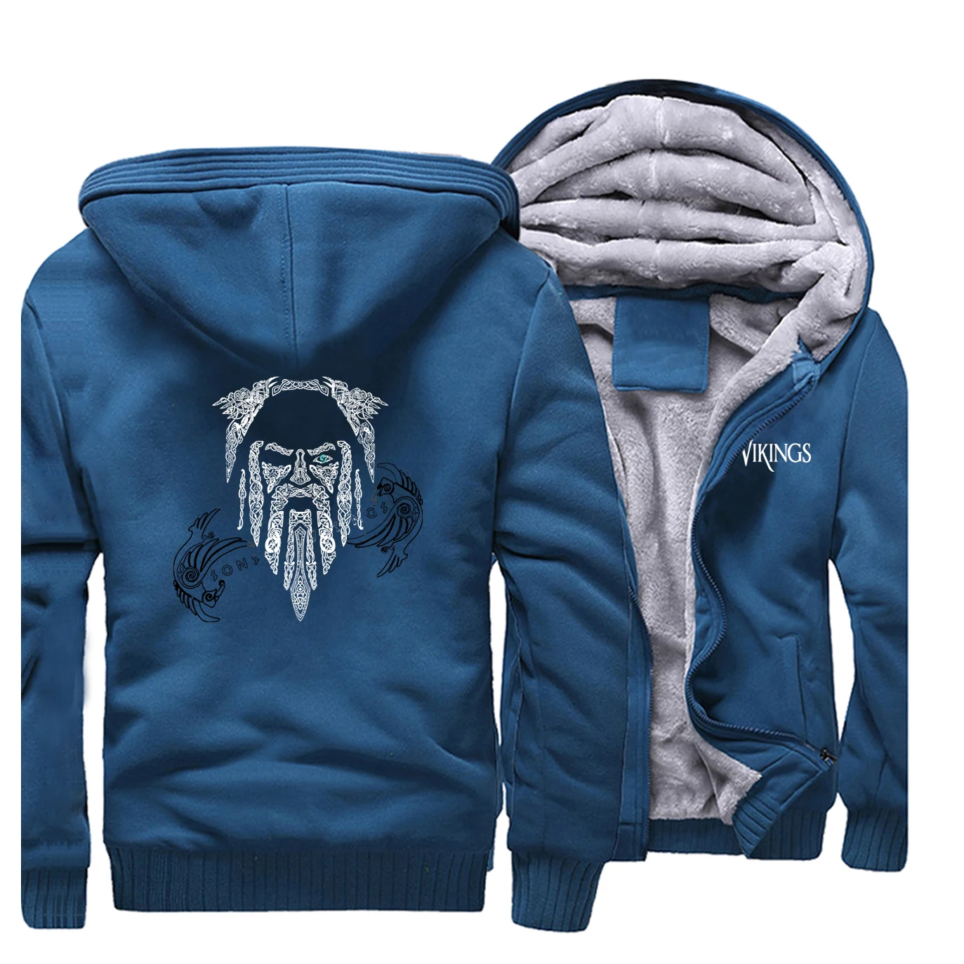 Odin Толстовка Vikings для мужчин, модный мужской спортивный костюм, Повседневная Толстовка с капюшоном, Толстая куртка на молнии, зимняя уличная одежда Viking legend