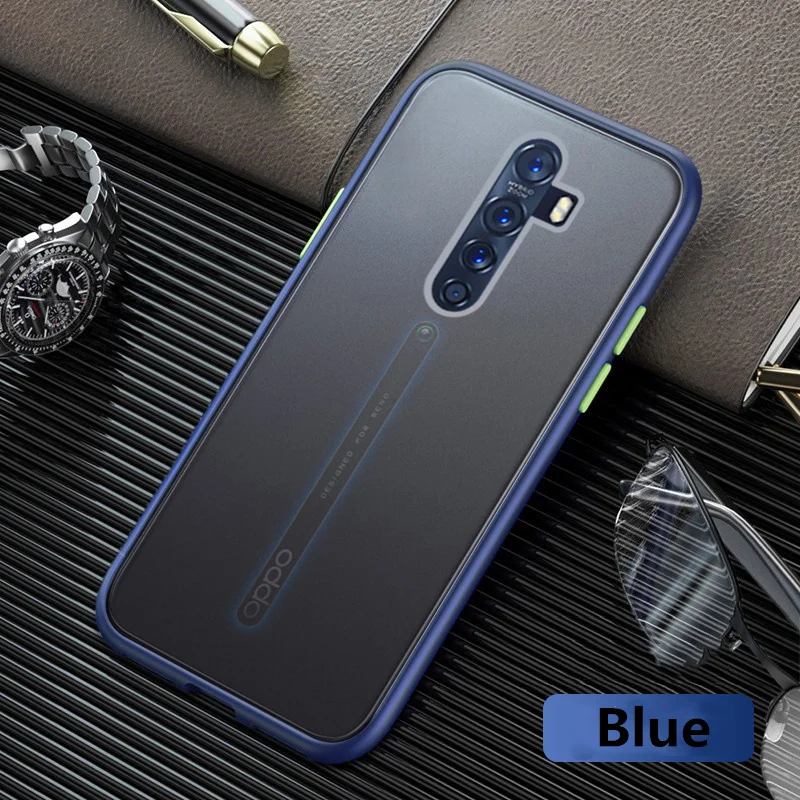 Матовый полупрозрачный чехол для OPPO Realme X2 Pro XT Reno Ace чехол для телефона силиконовая рамка твердая задняя крышка противоударный чехол - Цвет: Blue