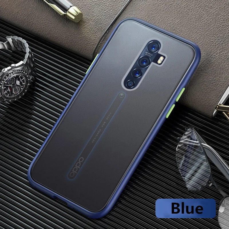 Blue Матовый полупрозрачный чехол для OPPO Realme X2 Pro XT Reno Ace чехол для телефона силиконовая рамка твердая задняя крышка противоударный чехол - Цвет: Blue