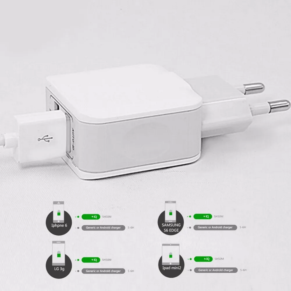 2.5A быстрое QI зарядное устройство для мобильного телефона iphone apple fast 2 usb настенное зарядное устройство EU US планшет для Xiaomi IPad зарядное устройство LG