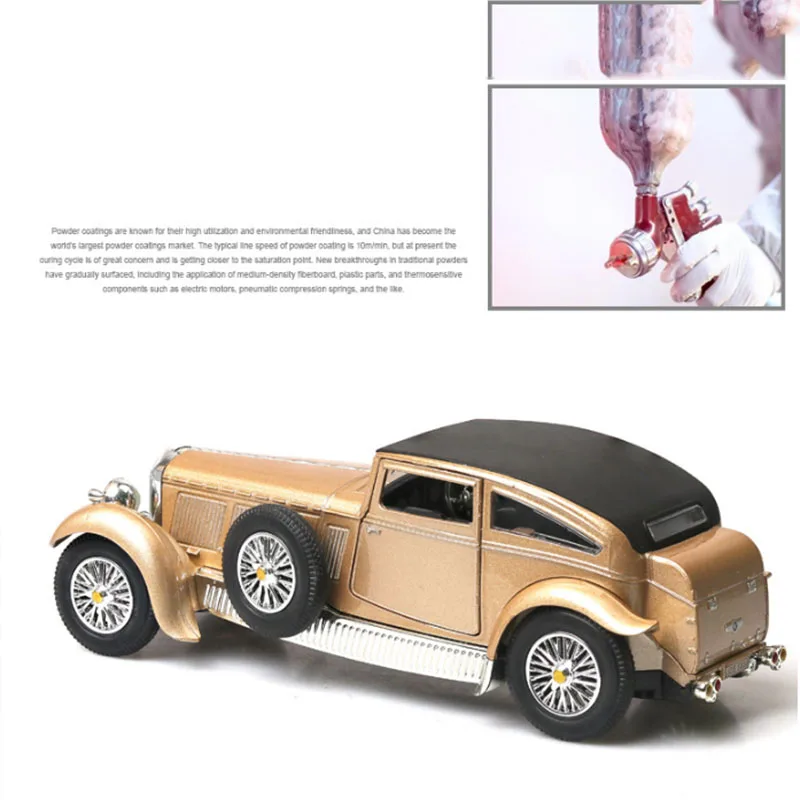 Bentley 1930s 8L Античная ностальгическая классическая модель автомобиля звук и свет оттяните назад ретро-модель для дня рождения детей подарок или украшение