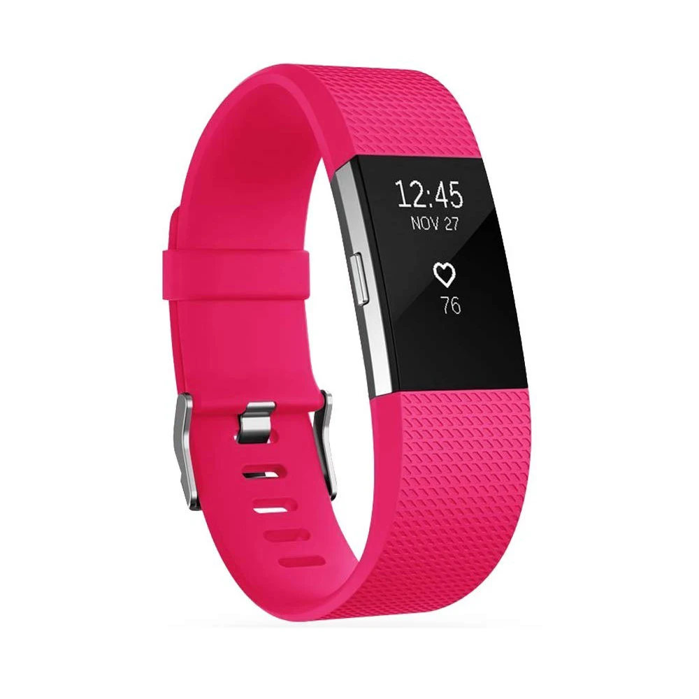 rose red BOX-W для Fitbit Charge 2 полосы, дышащие силиконовые сменные спортивные полосы для Fitbit Charge 2 Smartwatch фитнес - Цвет: rose red