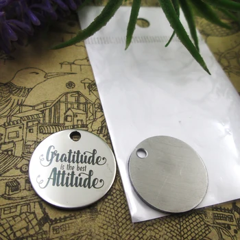 

20pcs--"GRATITUDE IS THE BEST ATTITUDE"stainless steel charms 5 styles for choosing DIY Charms for necklace bracelets