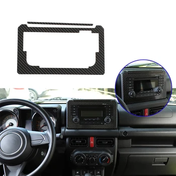 

for Suzuki JIMNY 2019 Car Interior CD Screen Decorative Stickers Frame Cover Carbon Fiber Decals Auto Modified Accessories 2Pcs