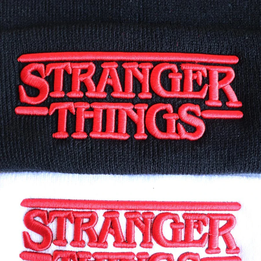 Новинка, шапка с надписью «STRANGER THINGS», шапка с надписью «Friends Don't Lie», теплые зимние шапки, шапки в стиле хип-хоп, вязаные шапки с вышитыми буквами, черные, красные