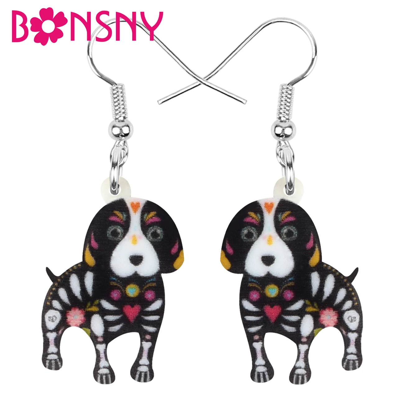 Bonsny акриловые украшения для Хэллоуина бигли большой цветочный милый животный