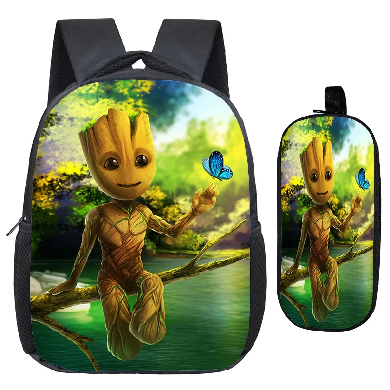 Лидер продаж, детский рюкзак I Am Groot, рюкзаки на плечо, Детский милый рюкзак с пеналом