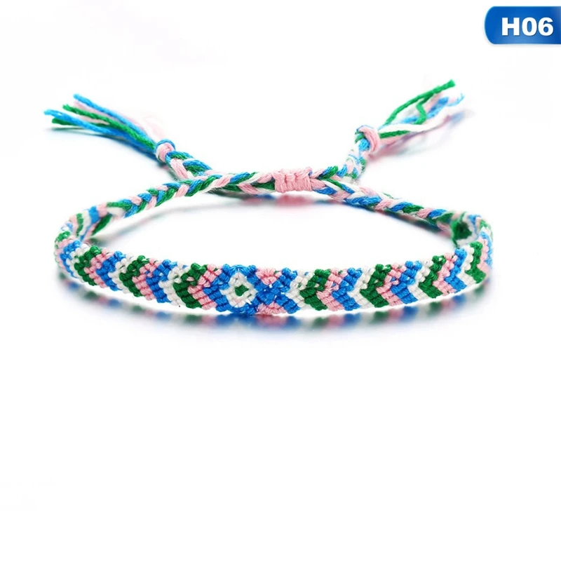 Boho плетеные пляжные браслеты на ногу для женщин богемный Винтаж Хлопок Веревка бисером Этническая прелестная веревка ножная цепочка украшения ювелирных изделий лодыжки - Окраска металла: BDY1123H06