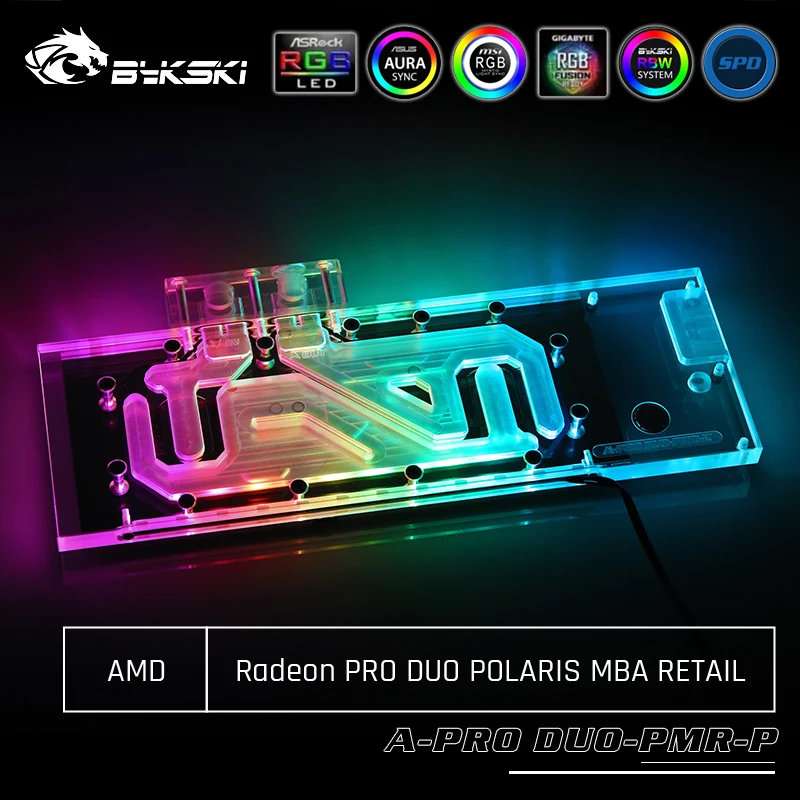 Bykski Gpu Блок Водяного Охлаждения для AMD основатель издание Radeon Pro Duo Polaris Mba