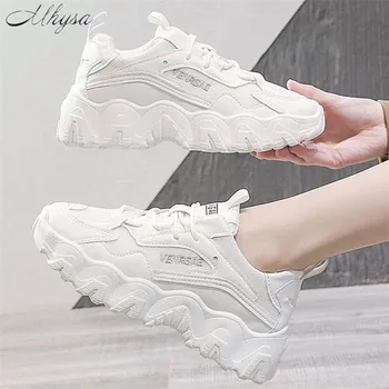 

Chunky Sneakers 2020 New White Shoes Woman Fashion Dad Shoes Mesh Big Wave Platform Sneakers women Casual shoes Tenis Feminino