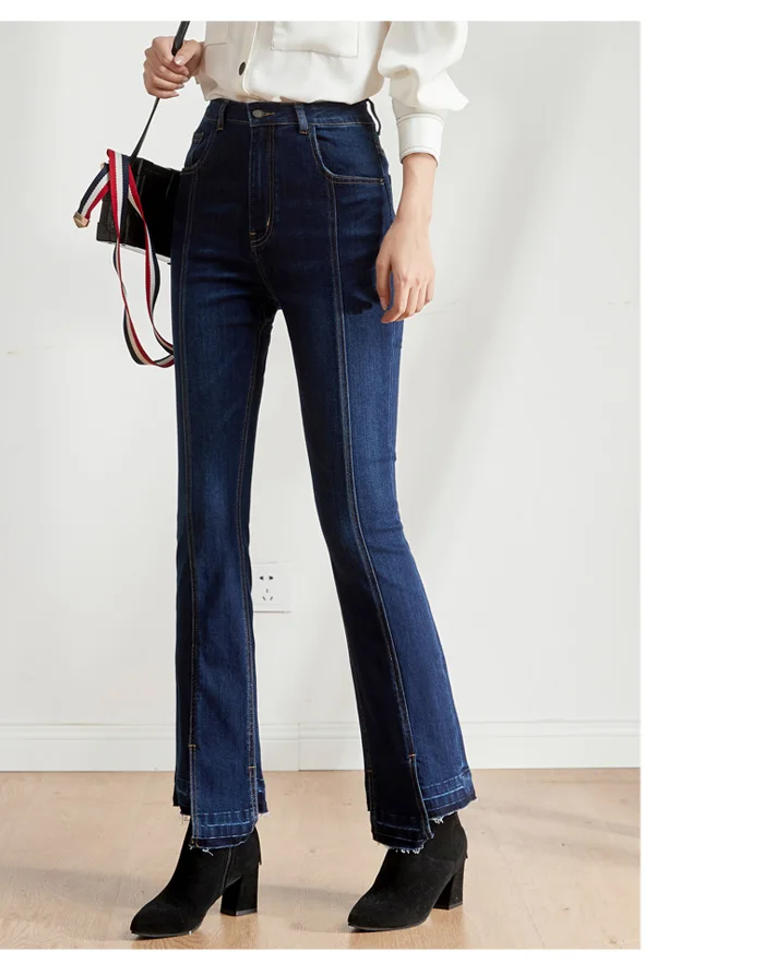 Женские асимметричные джинсы LEIJIJEANS, элегантные повседневные облегающие брюки со средней посадкой, новая модель 9205 большого размера