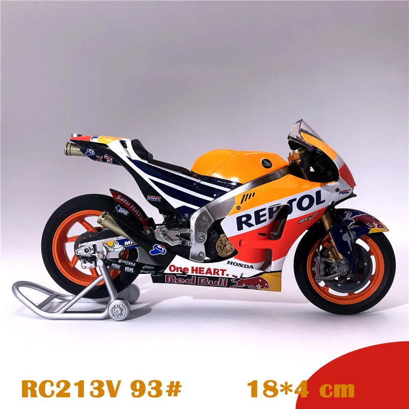 1:12 HONDA RC213V 93 оранжевый гоночный мотоцикл литье под давлением моделирование дисплей Модель мальчик представляет автомобиль вентиляторы коллекция - Цвет: HONDA RC213V 93