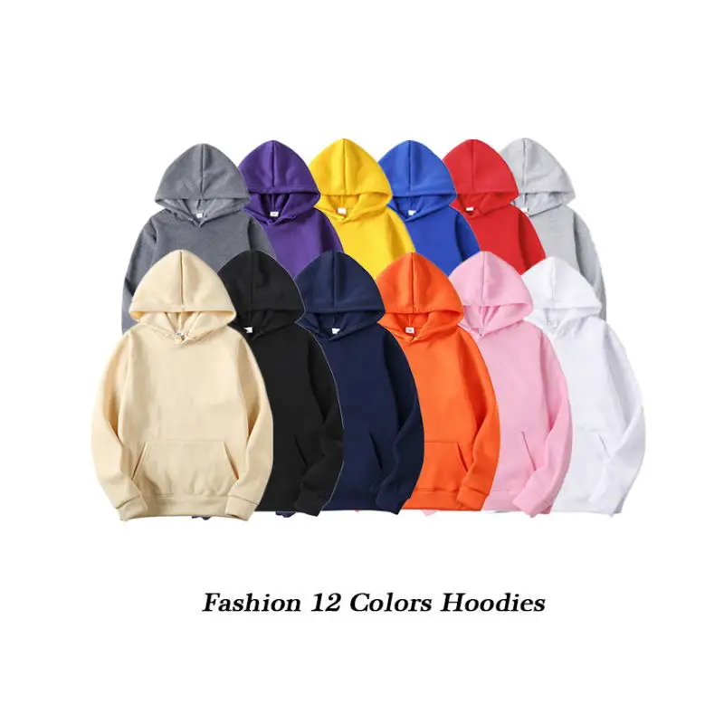 Толстовки мужские и женские однотонные на флисе в стиле хип-хоп | Мужская одежда