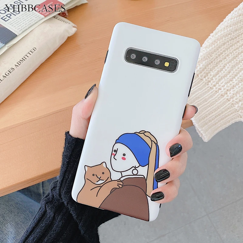 Забавные жемчужные серьги YHBBCASES мягкие чехлы для девушек и кошек Samsung Note 10 8 9 чехол