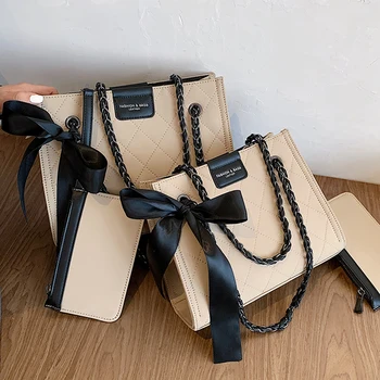 

Lattice Square Large Tote bag 2020 Fashion New High quality PU Leather Women's Designer Handbag Chain Shoulder Messenger Bag