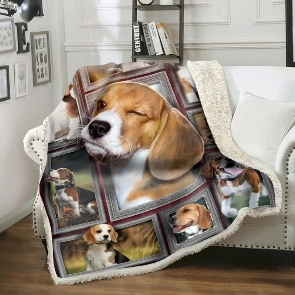 CLOOCLPetDogCuteBeaglesBlanketPrintPicnicBlanketOfficeNap