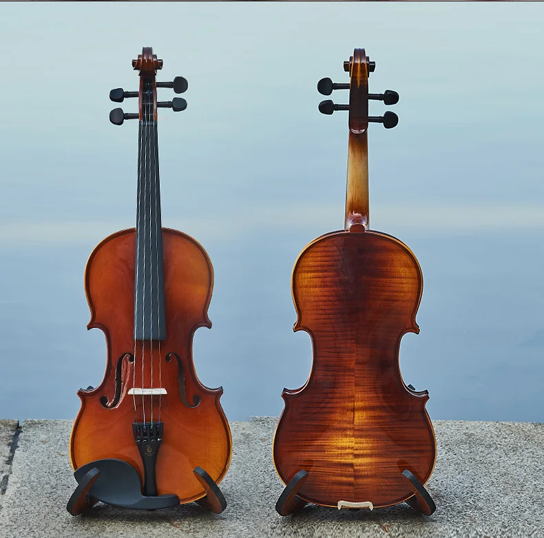 Original handmade violin maple 4/4 3/4 solid wood natural grain Red light violin children adult playing musical instruments