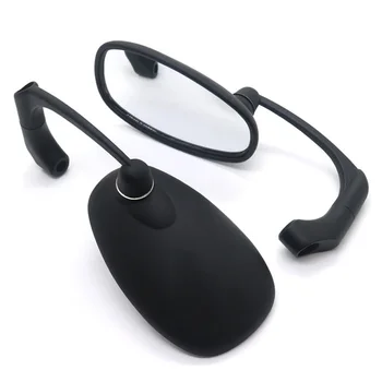 

Motorcycle Black L-Bar Retro Oval Rearview Side Mirror For Gn/ Cg Cafe Racer Custom