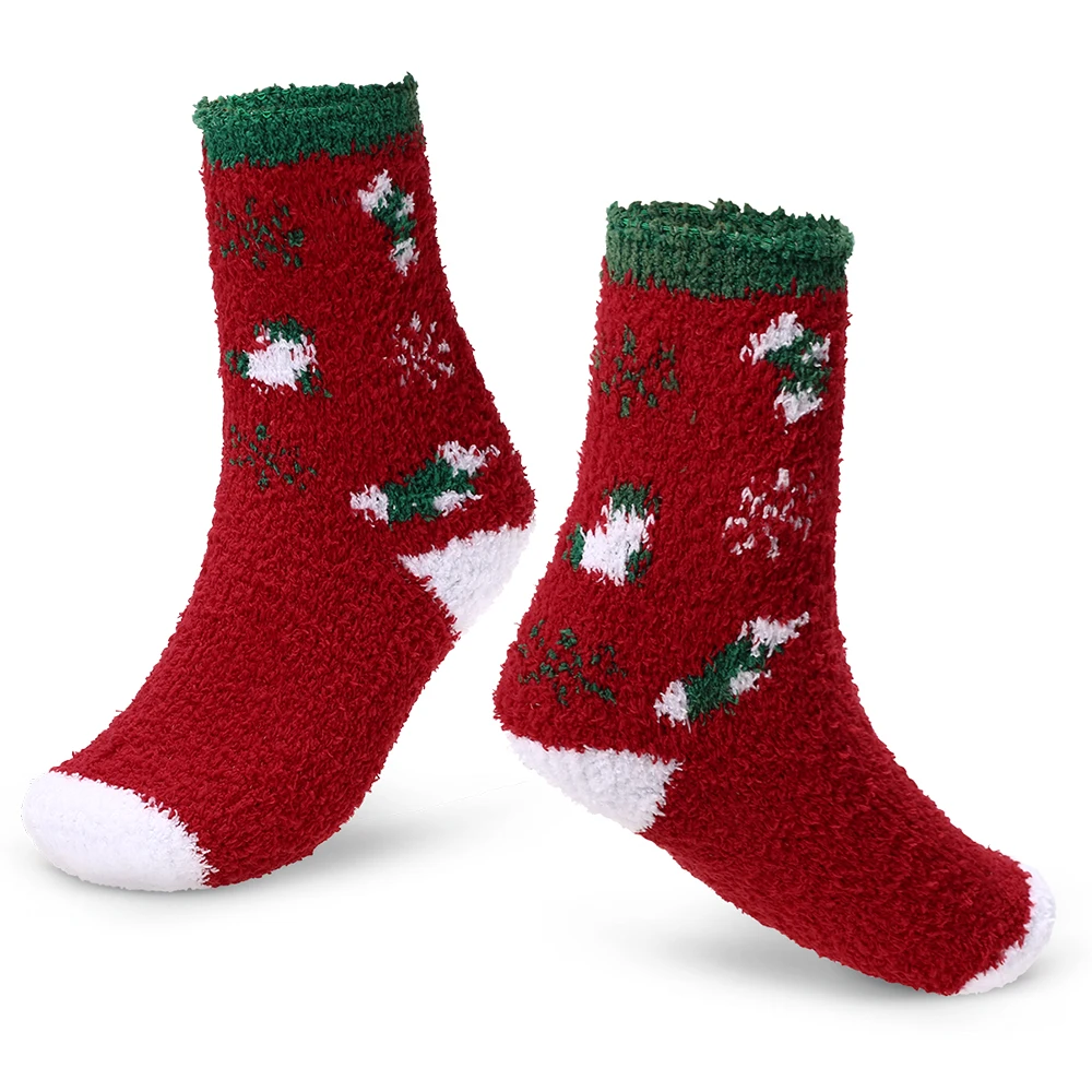 Теплые носки для взрослых с рисунком, рождественские праздничные впитывающие носки, удобные зимние носки, цветные высокие носки без пятки - Цвет: As picture
