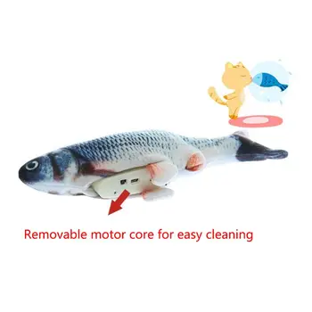 

3D Electric Fish Shape Catnip Cat Toy USB Charging Realistic Plush Wagging Fish Stuffed Pillow Doll Interactive Gifts