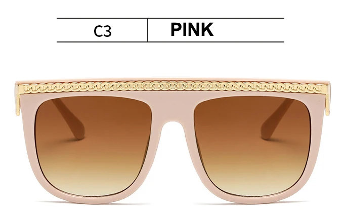 WTYJ006 pink Feshini,, Италия, роскошный бренд, негабаритных размеров, квадратные солнцезащитные очки для женщин, уф400, Ретро стиль, цепь, солнцезащитные очки для женщин, трендовые, большие очки - Цвет линз: WTYJ006 pink